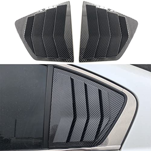 XITER 2pcs ABS Racing Style Rear Side Window Louvers Air Vent Scoop Cover for Honda Accord 9th Gen 2013 2014 2015 2016 2017 Sedan 4-Door(Carbon Fiber Black)