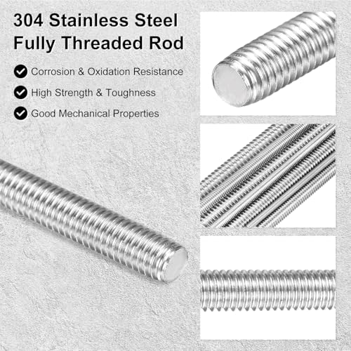 M METERXITY 8er Pack Vollgewindestange M6x45mm 304 Edelstahl Rechtsgewinde Stiftschrauben Für Möbel Ankerbolzen Klemmen U-Bolzen Metrische Gewindeschraube