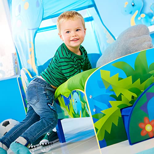 HelloHome 509DSR Dinosaur Toddler Bed With Storage And Canopy Kids