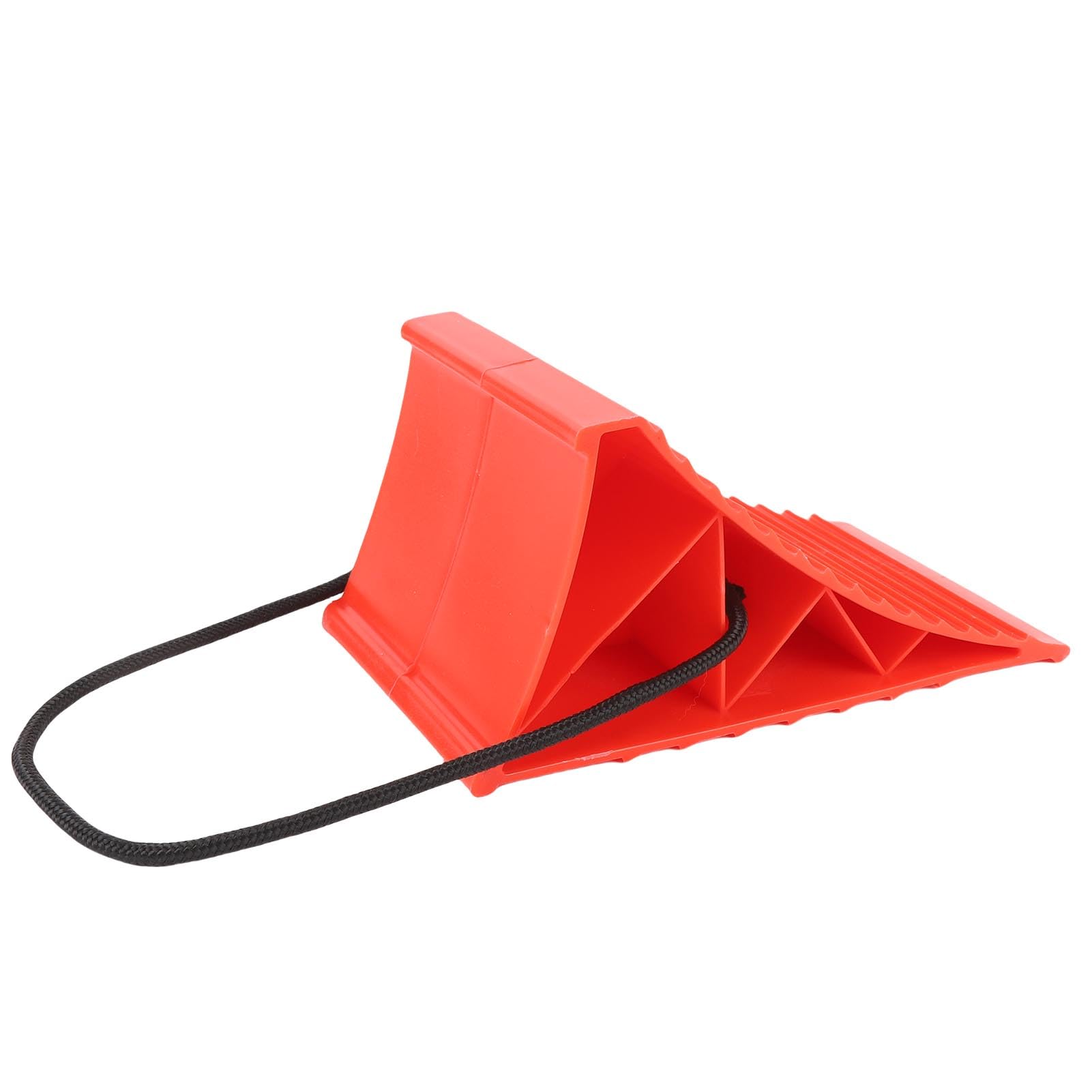 ciciglow Ciężki Klin Pod Koła z liną, Antypoślizgowa Konstrukcja (czerwony) | Trwały twardy plastik, łatwy w użyciu, przenośny do samochodu kempingowego