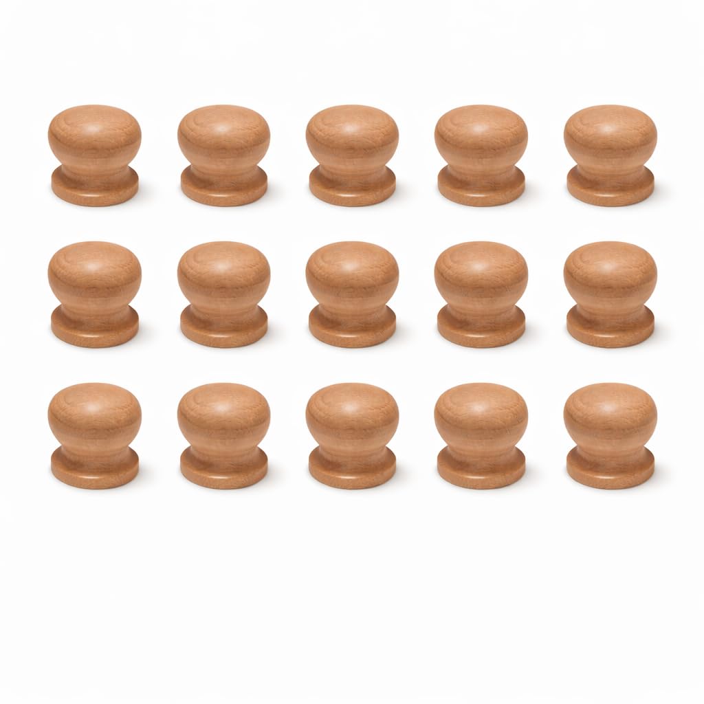 [ Wooden Drawer Knob, Cabinet Knob, Wardrobe Door Knob, Cupboard Drawer Knob,Pull Knob (Natural Finish)- Pack of Multiple Quantity (Pack of 15 Pieces)-image-14
