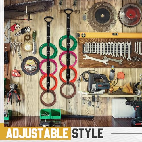 Wowangce 2 Sets Adjustable Extension Cord Organizer Heavy Duty Extension Cord Management Hose Organizer Garage Organization System with Multiple Cord Holders for Vertical Space Cable Hose Rope
