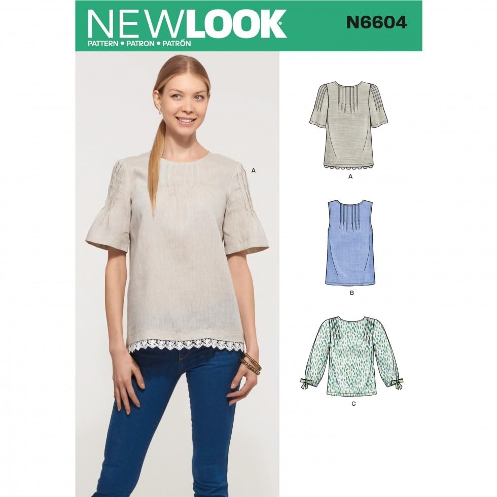 New Look Sewing Pattern 6604 Tops A (10-12-14-16-18-20-22)