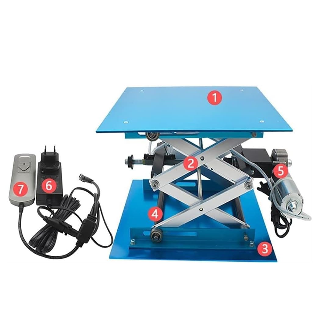 Plataforma elevadora eléctrica, óxido de aluminio, capacidad de carga de 30 kg, rango de altura de 90-365 mm, ideal para laboratorios escolares y producción industrial