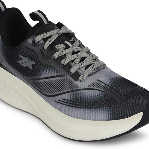 Image of Liberty Leap7x BESTIO-1E Lacing Sports Running Shoes for Men - Grey & Dark Grey | Comfortable and Durable Lace-Up Closure - Suitable for Lacing Walking, Gym, Jogging Shoes for Gents, Cushioned Footbed