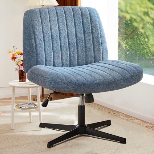 NEWBULIG Wide Seat Home Office Desk Chair Armless, Cross...
