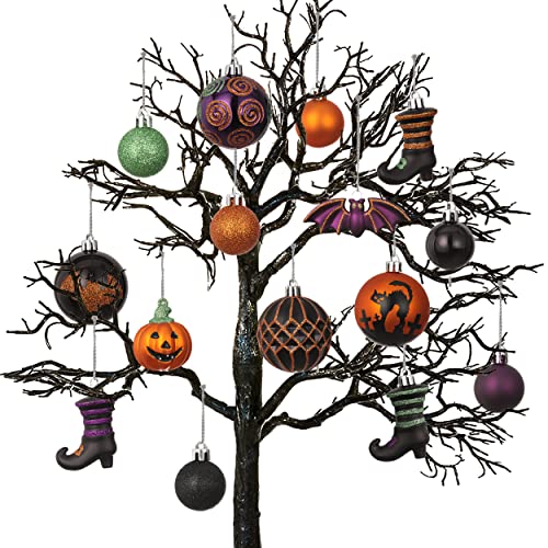 Valery Madelyn 40 Stück Halloween Kugeln, freche Kürbis Dekorationen, bruchsichere hängende Baumkugeln, Anhänger für Halloween Dekorationen