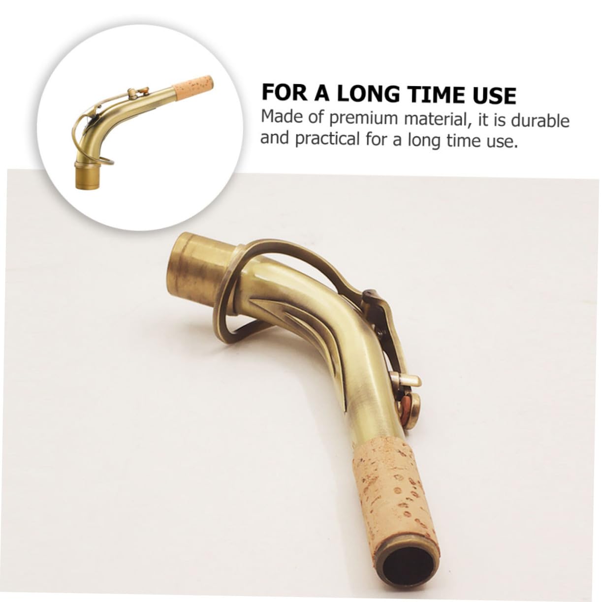 GALPADA Antiker Saxophonhals 24,5mm Biegung Messing mit Wasserdichtem Kork für Altsaxophon Elegantes Zubehör mit Klarem Klang und Schönem Design