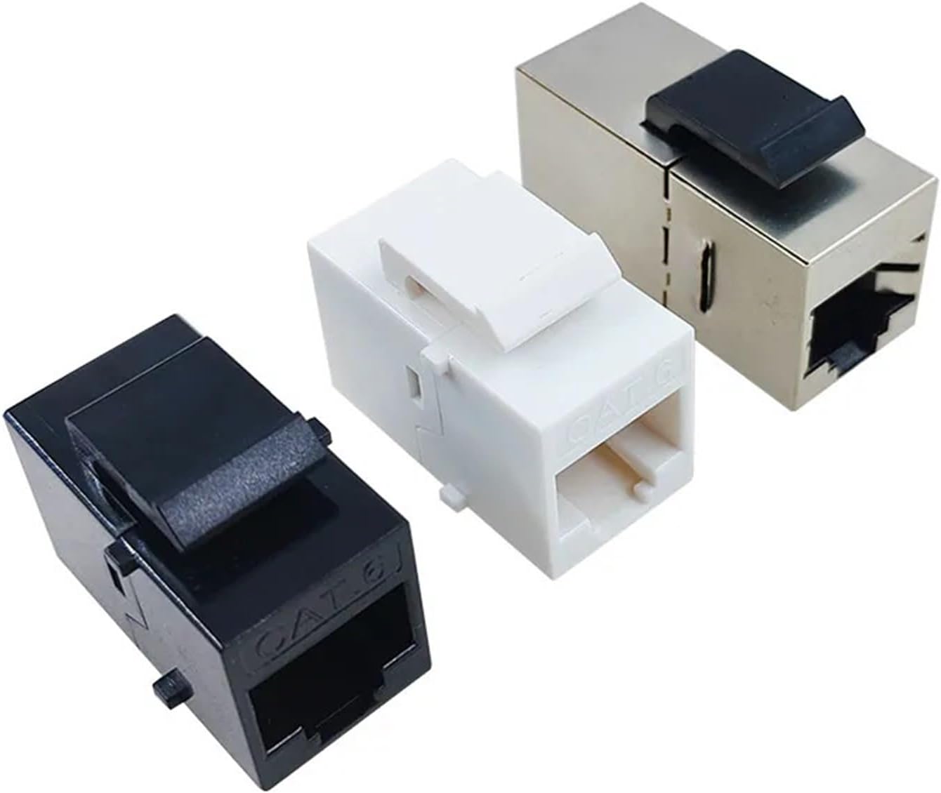 CAT6 Ethernet Cable Adapter RJ45 Network Broadband Bidirectional Shielded Unshielded Connector(Black 10pcs)