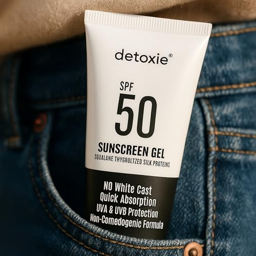 Image of Silk & Squalene SPF 50 Sunscreen Gel | 50ml | Unisex | Broad Spectrum PA++++, Niacinamide + Vitamin C, No White Cast, Lightweight Hydrating Daily Sun Protection