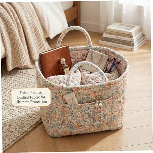 Panier à linge matelassé avec poignées et bac de rangement salon design - 4