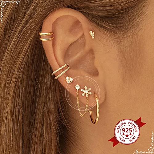 Fleur en zircone avec chaîne pendante boucles de mariage