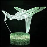 Merveilleux avion habité crack base créative veilleuse LED lumière multicolore 3D lumière visuelle décoration créative petite lampe de table acrylique veilleuse multicolore