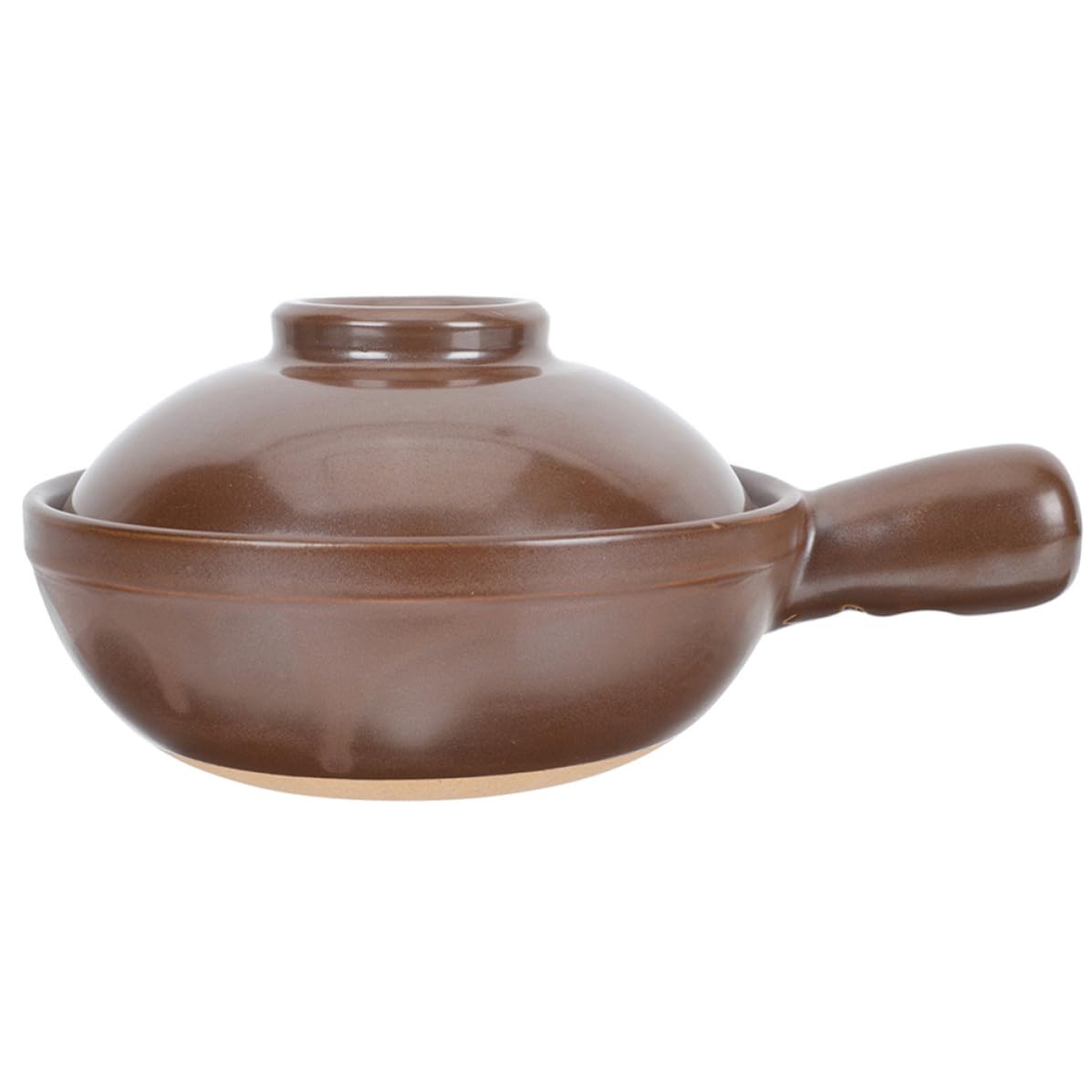STOBAZA Cazuela de Barro de Cerámica para Cocinar en Casa y Restaurante, Capacidad 950ml, Mango Lateral y Tapa Ventilación para Estofados y Bibimbap