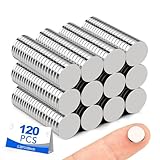 Small Magnets, 120 Pack Refrigerator Magnet 10x2mm Rare Earth Magnets Neodymium Magnet for Crafts, Whiteboard, Kitchen Cabinet