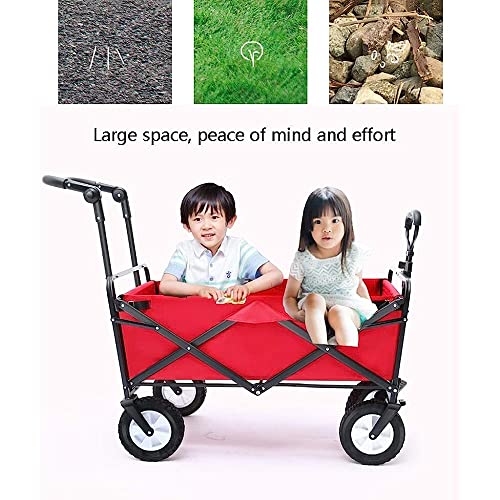 Wäschewagen Handwagen, Zusammenklappbarer Gartenwagen, Hochleistungswagen, Multifunktions-Einkaufswagen Für Outdoor-Camping, Angeln, Ziehwagen Mit 4 Rädern, Tragkraft 80 Kg/Marineb – Bild 6