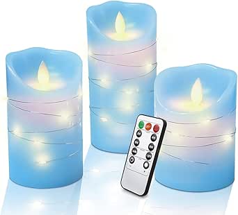 Ensemble de bougies LED avec télécommande, fonction minuterie, 300
