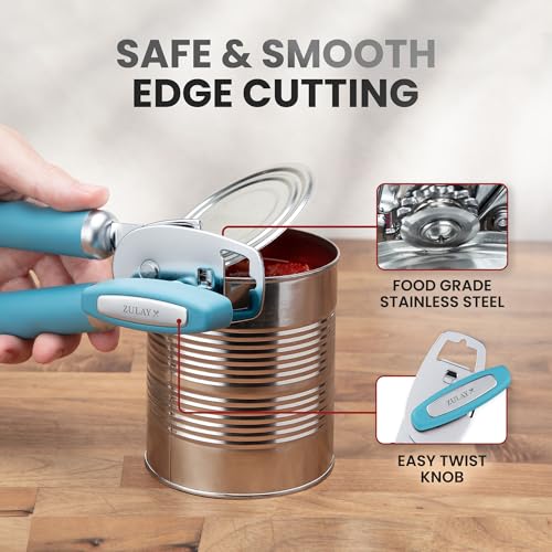 Image of Zulay Kitchen Manual Can Opener Heavy Duty Patented Stainless Steel, Slate