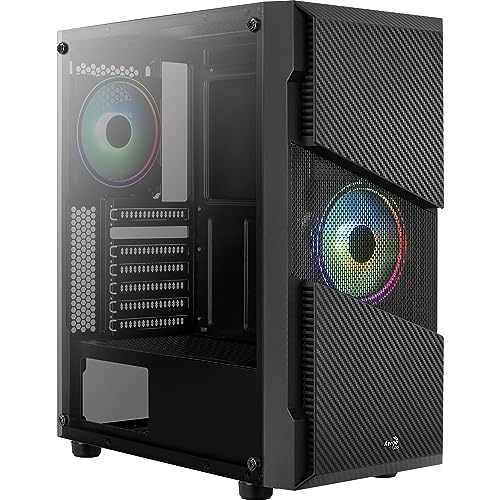 Boîtier Aerocool Menace Saturn RGB Noir : Refroidissement Mesh et Verre Trempé