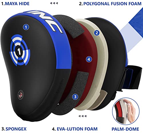 Image of RDX Boxing Pads Focus Mitts, Maya Hide Leather Curved Hook and Jab Target Hand Pads, Great for MMA, Kickboxing, Martial Arts, Muay Thai, Karate Training, Padded Punching, Coaching Strike Shield
