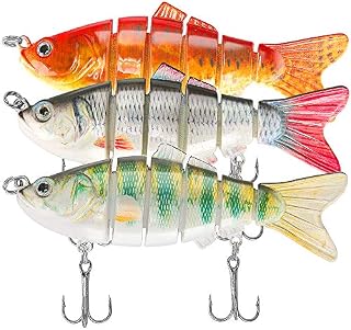 Lifelike Fishing Lures for Bass, Trout, Walleye, Predator Fish - Realistic Multi Jointed