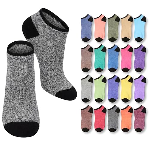 Image of Tipi Toe Women's 20 Pack Colorful Low Cut Socks - Lightweight, Breathable Design for All-Day Comfort Sizes 9-11 /10-13