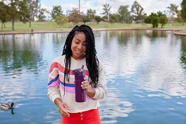 Stanley IceFlow Flip Straw 2.0 Water Bottle 24 oz | Built-in Straw for Travel and Sports | Lightweight and Leak Resistant | Insulated Stainless Steel | BPA-Free | Ash by Stanley - Image 7