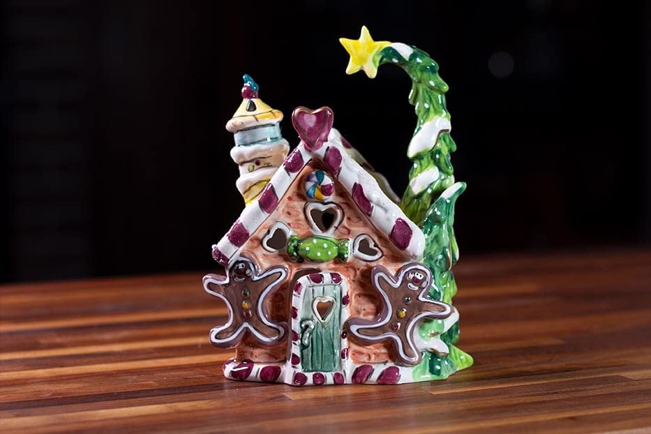 Blue Sky Ceramics Gingerbread Candle House, Multi, Multicolor (888035)