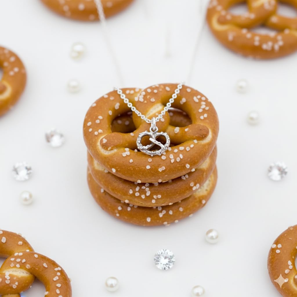 Tiny Pretzel Friend Forever Necklace – Sterling Silver 18'' Chain Length – Cute Minimalist Gift for Best Friend, Sister, Daughter – Dainty Jewelry with Message Card - Image 2