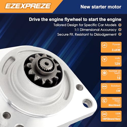 Image of Ezexpreze 410-48076 Starter Compatible with for Ford E-Series Vans, 1995-2000, F150, F250, F350, 94,95,96,97,98 F250 & F450 Super Duty 99-00, Excursion, TM000A19101, 17578N