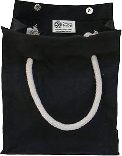 Simple Ecology Organic Canvas Lunch Bag – GOTS Certified, Washable, Reusable, Eco Friendly, Durable Lunch Tote (Sack 9.25H × 7.25W × 6D in.) – Black