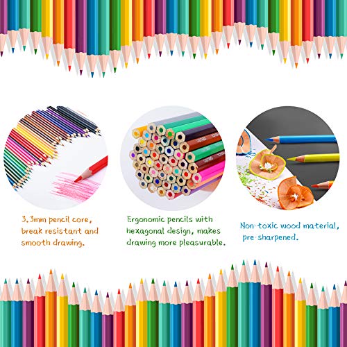 Yordawn Colored Pencils For Coloring Books, 48 Coloring Pencils Color Drawing Set Art Supplies With Roll Up Canvas Case For Kids Adults Artist #TOP1