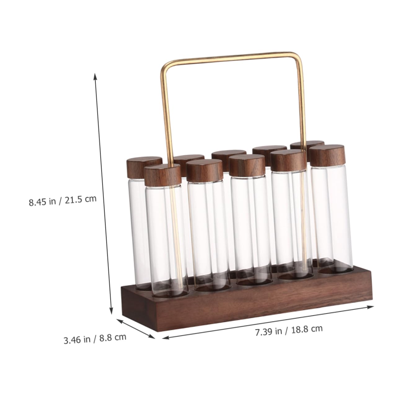 SHOWERORO Glas-kaffeebohnen-fläschchen Mit Deckel Und Holz-präsentationsständer Zur Aufbewahrung Von Kaffeebohnen Tee Süßigkeiten Und Gewürzen
