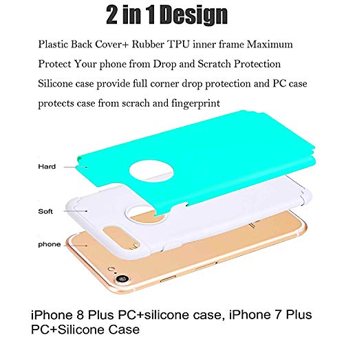 Casehq Compatible For Apple Iphone 7 Plus,Iphone 8 Plus, 5.5 Inch Case 2 Layer Hybrid Hard Pc Cover Soft Rubber Bumper Anti-Scratch Shockproof Protective Phone Cases-Gold-Black #TOP1