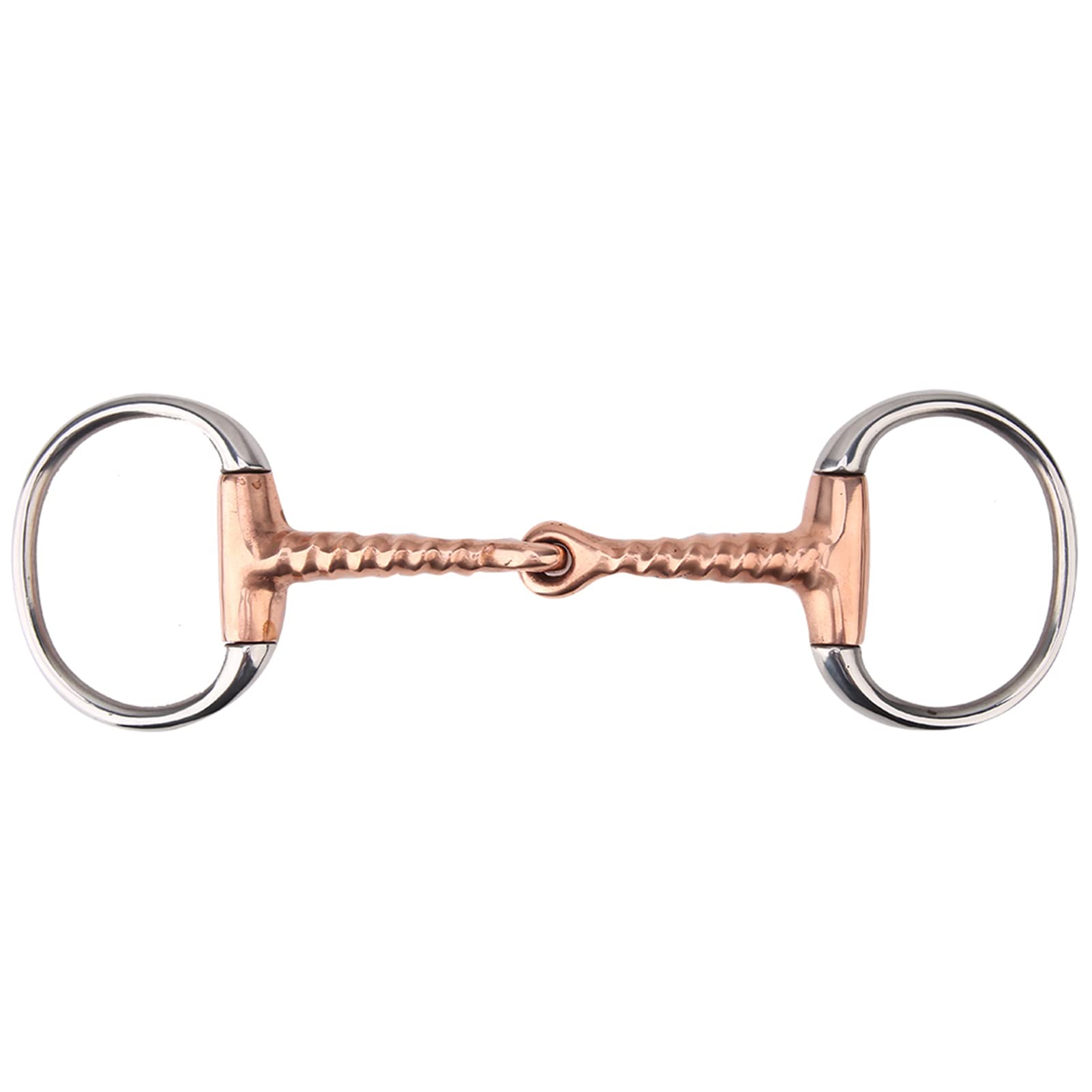 Cavallo Anello Snaffle, Cavallo Masticare Punta in Acciaio Inox Eggbutt Rame Cavatappi Bocca Anello Francese Anello Allentato Snaffle Rame