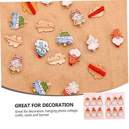 HOMSFOU 12 Pçs Clipe De Madeira De Natal Decoração Da Natividade Decoração Woodsy Decoração Para Cas