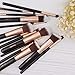 Produktbild Pinselset, Yuwaku Make Up Pinsel Set 14 teilig Premium Synthetic Kabuki Eyeliner Lidschatten Schminkpinsel Augen Erröten Kosmetik Kit (Schwarz&Gold)
