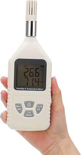 Miniatura 9 de Hyuduo GM1360A Digital Thermometer Hygrometer Handheld Temperature Humidity Meter with Large LCD Screen Dual Sensors for Factory Lab Warehouse