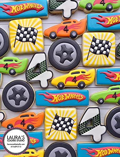 Hwy Route 66 Cookie Cutter 5 Piece Set From The Cookie Cutter Shop - Circle Wheel/Tire, Flag, Route 66 Sign, Square Plaque, Race Car Cookie Cutters – Tin Plated Steel Cookie Cutters #TOP5