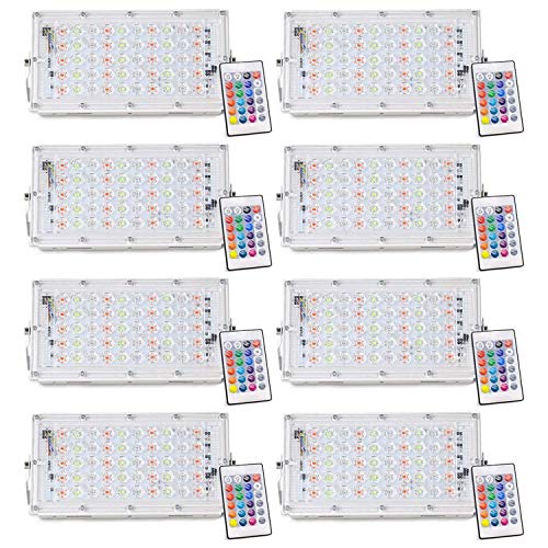 Image of MLD 10 Watts Color Changing Brick Led Flood Light indoor outdoor with Remote Control(Color-RGB,20w)-pack of 8