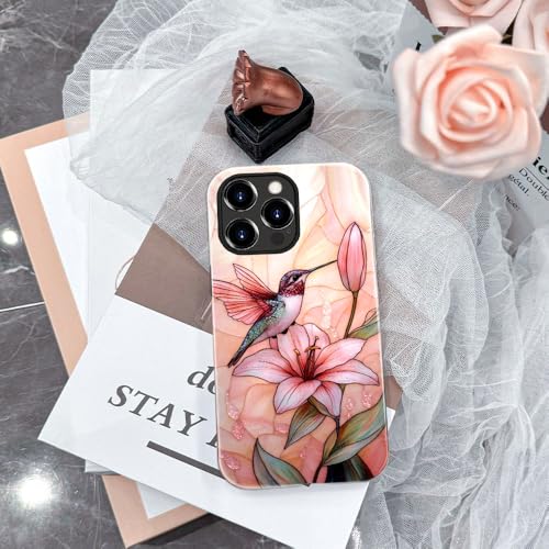 Coque iPhone 16 compatible protection complète en TPU souple rose oiseau fleuri - 6
