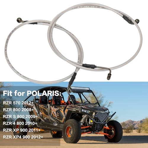 Image of RZR Extended Brake Lines Compatible with Polaris RZR 800 900 570 XP | Front & Rear, Compatible with +4 inch +5 inch +6 inch Lift Kits, Easy to Install, Metal Wire Braided Layer, Preventing Brake Fluid Leaks