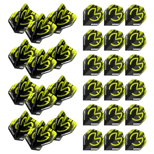 WINMAU MvG Michael Van Gerwen ailettes de fléchettes de forme standard pack de 10 sets bicolores