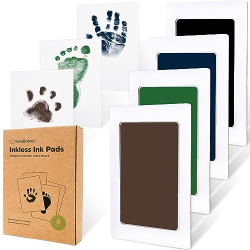 Image of 4-Pack Inkless Hand and Footprint Kit - Ink Pad for Baby Hand and Footprints - Dog Paw Print Kit,Dog Nose Print Kit - Baby Footprint Kit, Clean Touch Baby Foot Printing Kit, Handprint Kit(Midnights)