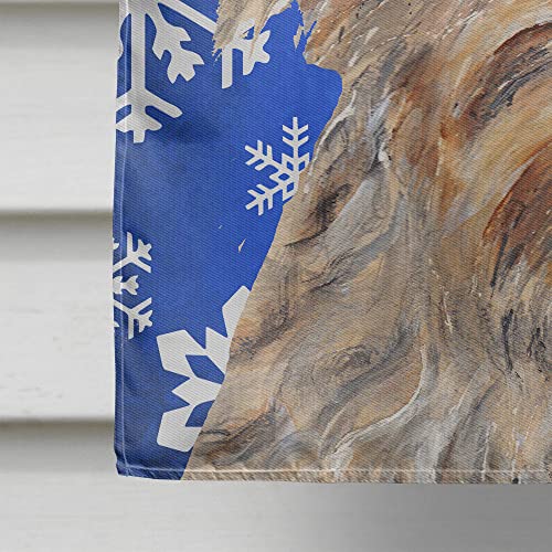 Drapeau Goldendoodle de grande taille décor d'hiver flocon bleu - 5