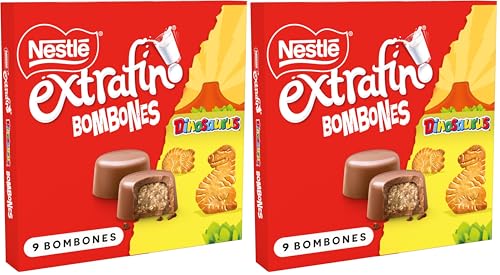 NESTLE EXTRAFINO Bombones de chocolate con leche Dinosaurus Estuche 116g (Paquete de 2)