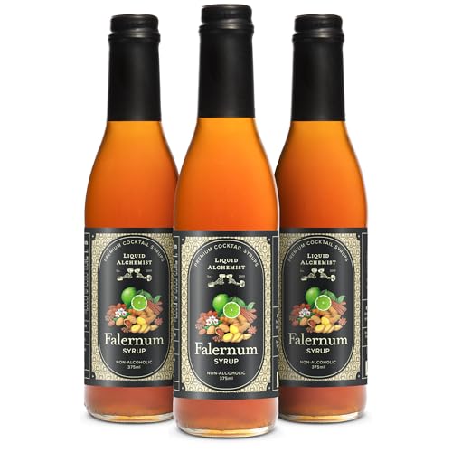 Image of Liquid Alchemist Falernum Syrup for Cocktails | Real Ingredients Make our Falernum Cocktail Syrup a Great Mixer for any Tiki Drink | Small Batch, Non-GMO & Vegan | 12.7 oz Drink Mixer, Pack of 3