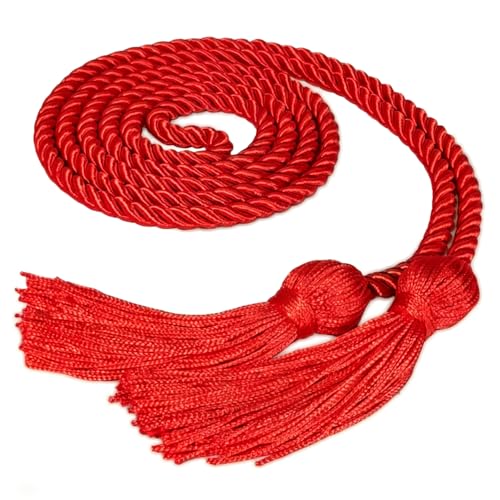 Soarvita Red Graduation Honor Cord 67 Inch 3-Strand Thick Polyester Graduation Cords for Class of 2025 & 2026 Elegant Honor Rope for High School & College Graduation