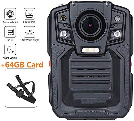 HUAXING Police Camera 1296P 140 Degree Security Guard Recorder 64GB Ambarella A7L50 Police Body Worn Camera