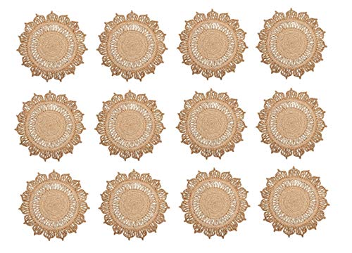 Image of Natural Jute Table Mat 14 Inches for Dining Table, Bedside Table, Center Table Decoration Place Mat (12)